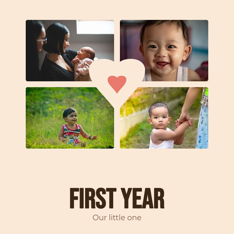 The cover of the Baby's first year template