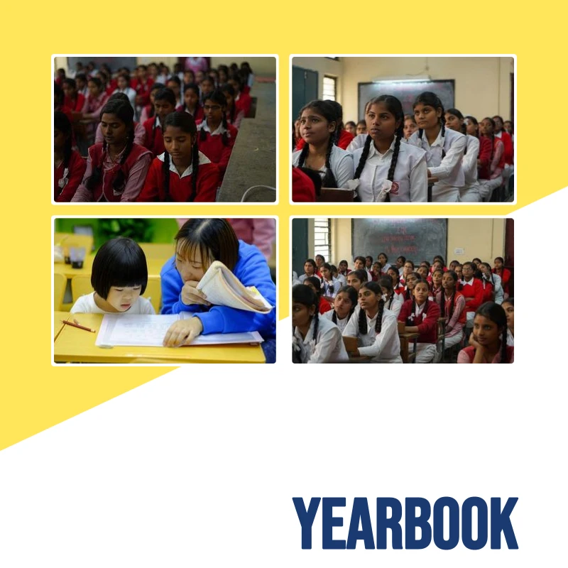 The cover of the School yearbook template